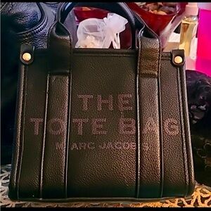 Marc Jacobs Black Leather Tote Bag